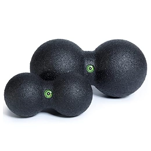 BLACKROLL® DUOBALL Set, Faszienbälle zur Selbstmassage von parallelen Muskelsträngen, Faszien-Duoball für Nacken und Rücken, Set: DUOBALL 08 & 12, mittlere Härte, Made in Germany, Schwarz