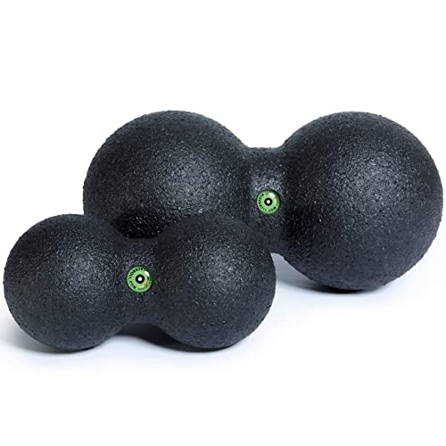 BLACKROLL® DUOBALL Set, Faszienbälle zur Selbstmassage von parallelen Muskelsträngen, Faszien-Duoball für Nacken und Rücken, Set: DUOBALL 08 & 12, mittlere Härte, Made in Germany, Schwarz