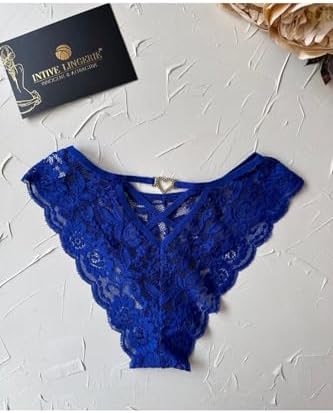 İntive Lingerie Intive Arkası Kalp Aksesuarlı Yumuşak Dantelli Brazilian Tanga Lacivert Tek Ebat - Görsel 6