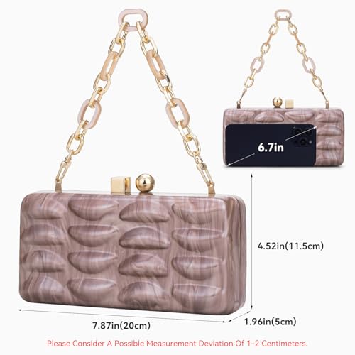 Gets Acrylic Clutch Purses for Women Marble Evening Clutch Bag Shell Pattern Purse Handbag for Wedding Cocktail Party Prom - Image 3