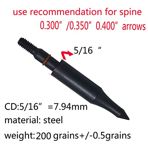image for Generic Field Points arrowheads 200 Grains Archery Field Points, 5/16