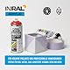 INRAL Sprühlack - Reinweiß glänzend RAL9010 Universal Sprühfarbe 400ml. Spraydose für Metall, Kunststoff, Holz & Stein - Hochdeckende, Regen- und UV-beständige Farbspray für Innen- & Außenbereich