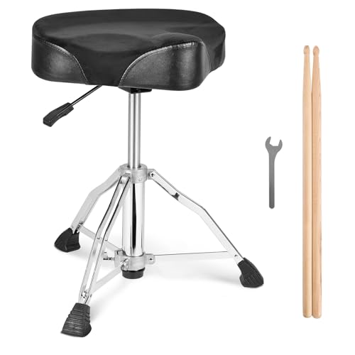 VEVOR Trône de tambour hydraulique, 490-640 mm, tabouret de tambour rembourré, hauteur réglable, forme selle, pieds antidérapants, baguettes, charge 227 kg siège tambour de batterie 360° pour batteurs - Les Beatles, Paul McCartney, John Lennon, RIngo Starr, George Harrison VEVOR Trône de tambour hydraulique, 490-640 mm, tabouret de tambour rembourré, hauteur réglable, forme selle, pieds antidérapants, baguettes, charge 227 kg siège tambour de batterie 360° pour batteurs