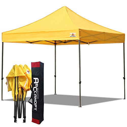 ABCCANOPY Carpa plegable de 3 x 3, refugio instantáneo comercial con bolsa de transporte, 4 estacas y cuerdas (3 x 3, dorado)