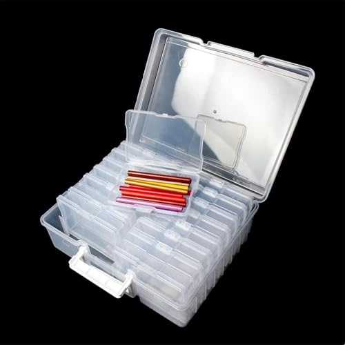 Zuvo Boîte de Rangement Photos – 16 Compartiments avec Séparateurs Amovibles | Photos 10x15, Loisirs Créatifs & Bijoux | Organiseur Plastique Portable, 1 600 Photos – vue 2