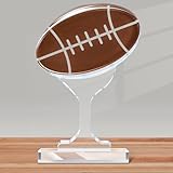 Moucuny 1 Pack Acrylic Football Trophy Fantasy Football Trophy Award 6.69 x 4.33 Inch Team Competition Prize Keepsake Party Favors Decorations