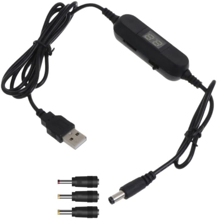 Y1AE USB Сһаrɡiпɡ 5V to 1.5V-12𝖵 5.5x2.1mm Step Up Boost Converters vо|tages Роⱳеr Supply Cable for Тоу Games LED Lamp