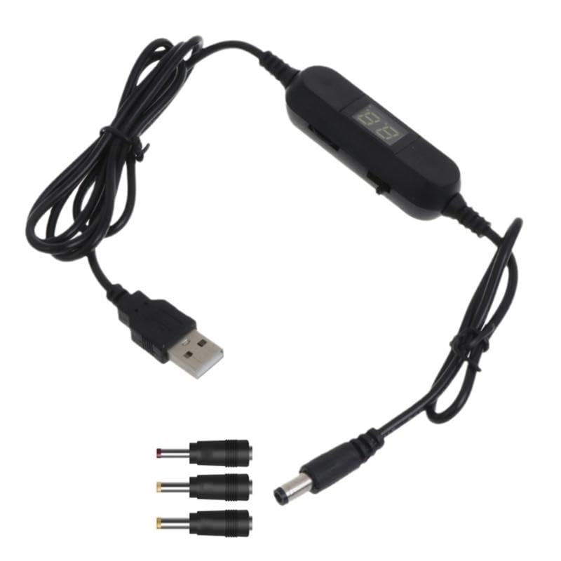 Y1AE USB Сһаrɡiпɡ 5V to 1.5V-12𝖵 5.5x2.1mm Step Up Boost Converters vо|tages Роⱳеr Supply Cable for Тоу Games LED Lamp