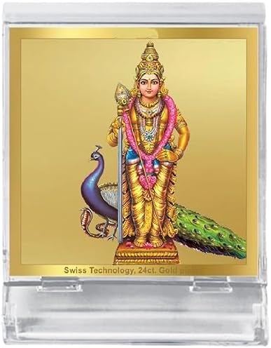 Lord Murugan God Idol Photo Frame for Car Dashboard (set of 1)