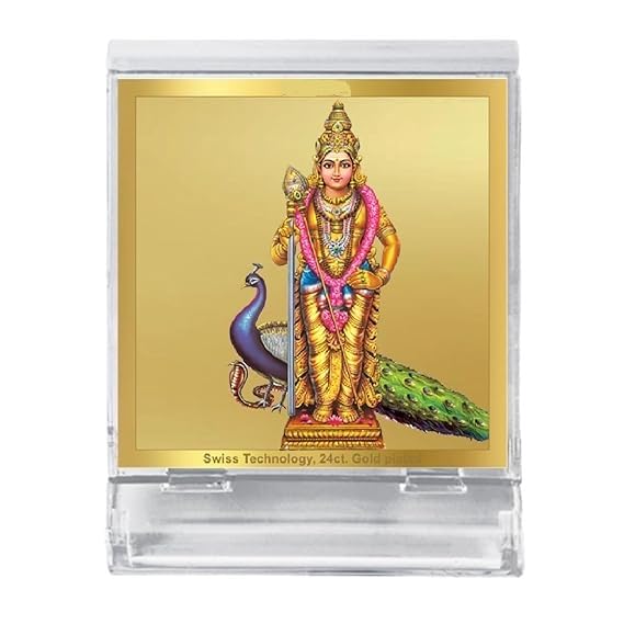 Lord Murugan God Idol Photo Frame for Car Dashboard (set of 1)