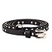 Ayliss Women Punk Leather Belt Skinny Studded Thin Waist Belt Casual Rivet Jean Pants Rock Metal Belts (Black #1)