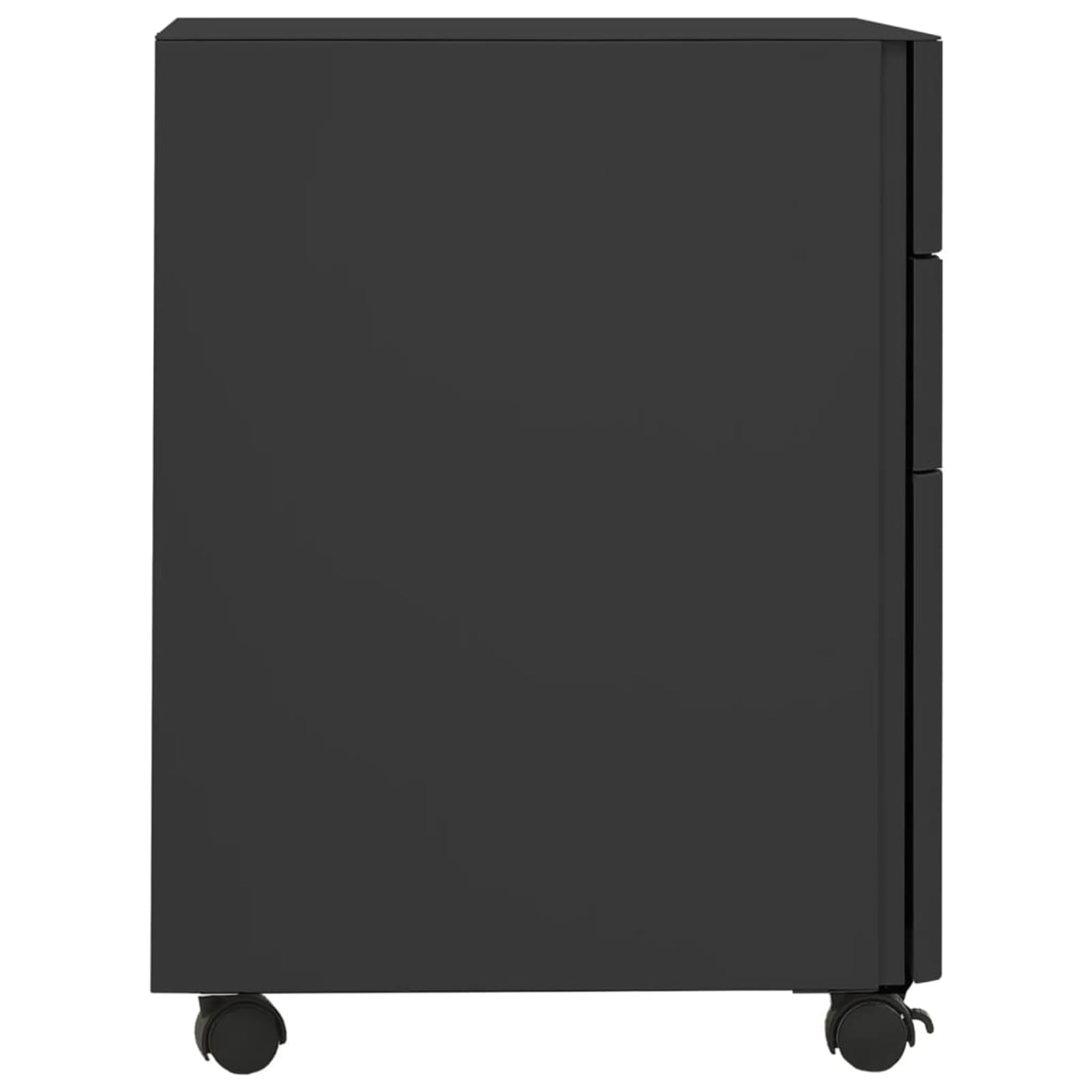 Gecheer Schedario Mobile in Acciaio, 3 Cassetti con Serratura, Barra a Sospensione, Vassoio Portapenne, 30x45x59 cm per Ufficio e Organizzazione Documenti
