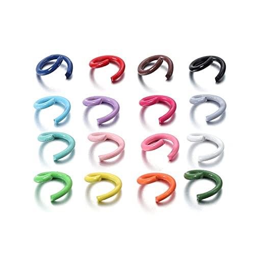 Agcfabs 100Pcs/Pack Multicolored Metal Open Jump Rings,Iron Ring Baking Paint Opening Ring For Diy Jewelry Making Findings Accessories Supplies (White) #TOP3