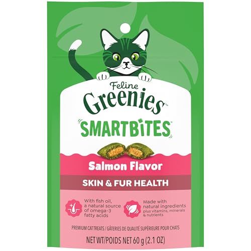 Greenies Cat Treats, Feline Smartbites, Skin & Fur Health, Crunchy