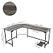 Teraves Modern L-Shaped Desk 66'' Corner Computer Desk Home Office Study Workstation Wood & Steel PC Laptop Gaming Table