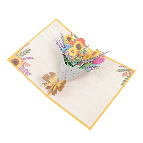 HOODANCOS 1 Jogo de cartões de festival cartões de felicitação criativos cartões de felicitação 3D cartão de aniversário cartões oferta cartão de girassol cartões do dia da