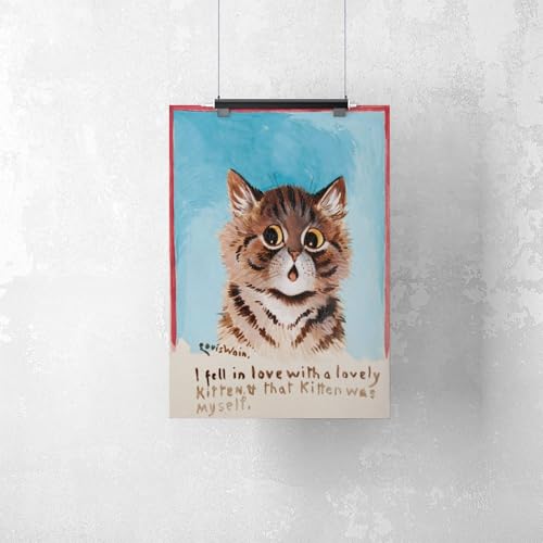 Toile chat marron Louis Wain, impression haute définition 30x45 - 2