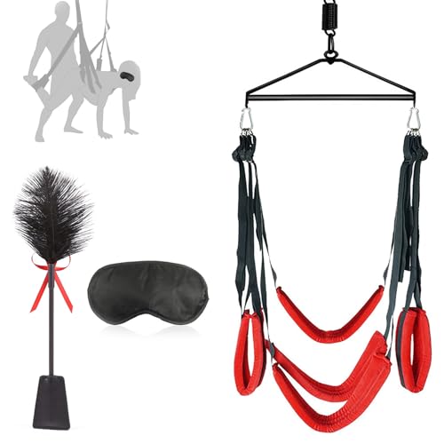 BDSMJOY Deluxe Liebesschaukeln Sex Spielzeug für die Frau Paare Extrem Sex,Liebesschaukel Sexschaukel für die Decke,Sex Swing BDSM Möbel BDSMs Spielzeug Hart,Augenbinde Sex Bett,Belastbar Bis 150kg