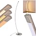 Produktbild LED Stehleuchte Playa  Moderne Stehlampe aus Metall in Nickel matt mit gebogenem Lampenschirm  Bodenlampe im außergewöhnlichen Design 3000 Kelvin  800 Lumen  mit Touchdimmer - 25.000 Stunde