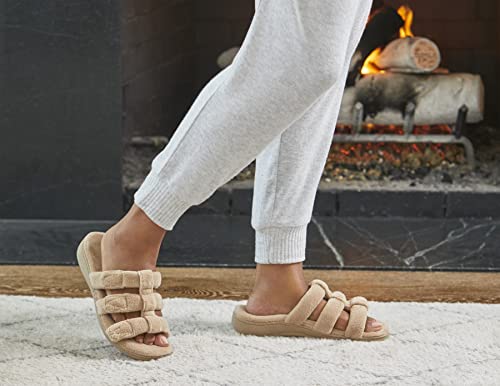 Image of Vionic Adjustable Open-Toe Slipper with Orthotic Arch Support - Indulge Snooze