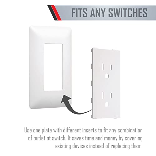 Taymac A10W Allure Nonmetallic Wallplate Insert With Decorator Insert, White #TOP4