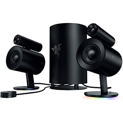 Razer Nommo Pro: THX Certified Premium Audio - Dolby Virtual Surround Sound - LED Illuminated Control Pod - Downward Firing Subwoofer - Powered Chroma - PC Gaming Speakers