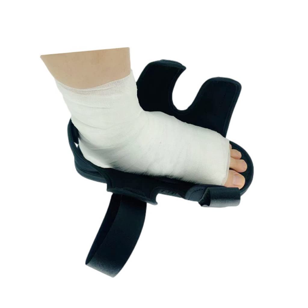 Hearttouch Medical Open Toe Plaster Cast Shoe Post up Recovery Shoe Adjustable Straps Post Op Shoe Broken Toe Open Walking Shoe for Foot Injuries Stable Ankle Joints Postoperative Recovery (Black,Medium)