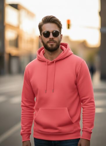 Image of Men Regular Fit Fleece ||Black||Hoodie Solid||Sweatshirt-JM3860