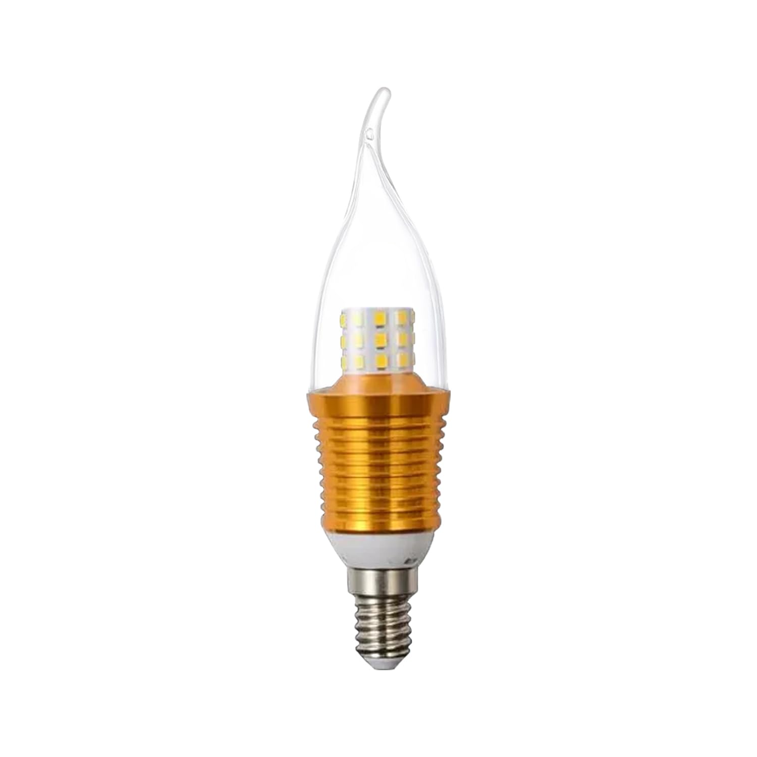 Bombilla LED para candelabro, base E14, bombilla LED para candelabro, punta doblada de llama de vela, 5 W, 110-220 V, luz fría de 3 colores (5 W)