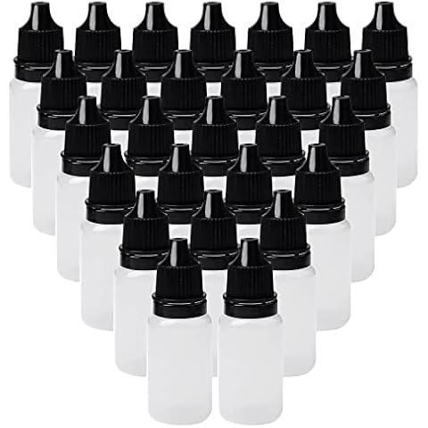 Jetisva 50 PCS 20ml Clear Dropper Bottles Cover