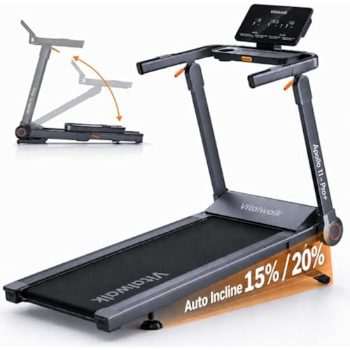 Vitalwalk Foldable Walking Pad Treadmill with Incline 20%/15% Auto, 48"x18"