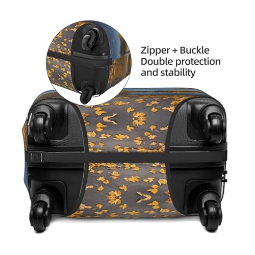 Luggage Cover Elastic Suitcase Cover Protector Washable Travel Baggage Covers Autumn Park Luggage Covers Carry On Suitcase Baggage Cover 18-32 Inch X-Large3