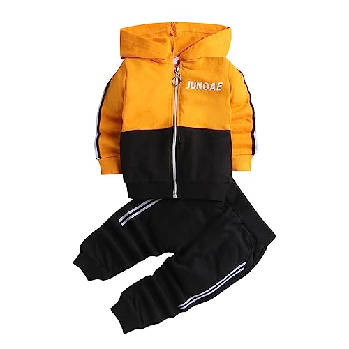 Hopscotch Boys Cotton Text Print Top And Pant Set in Orange Color