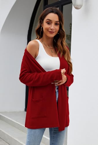 Image of Newchoice Womens Lightweight Long Sleeve Cardigans with Pockets Summer Casual Open Front Sweater Cardigan Duster