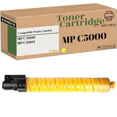 Image of KOINKTO Compatible Toner Cartridges 841284 841287 841286 841285 Replacement for Ricoh Aficio MP C4000 C5000 C4040 C5050 Printer (1-Pack Yellow)
