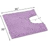 LuxUrux Bath Mat-Extra-Soft Plush Bath Shower Bathroom Rug,1'' Chenille Microfiber Material, Super Absorbent Shaggy Bath Rug. Machine Wash & Dry (20 x 20 inch, Lavender)