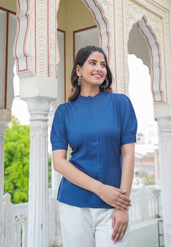 Image of Yash Gallery Women Rayon Regular Fit Top