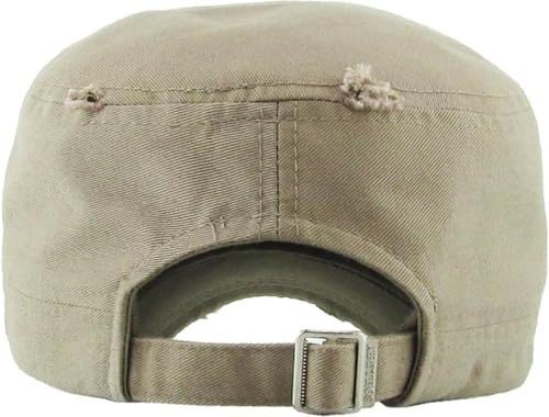 Image of Vintage Distressed Cadet Army Cap Basic Everyday Military Style Hat