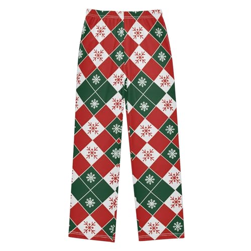 Christmas Pajama Pants Snowflake Christmas Red Long Sleep Pants Lounge Bottoms