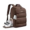 BAGSMART 30L Travel Backpack for Women, Carry on Backpack for Airplanes, Gym Backpack with Shoe Compartment, Lightweight Travel Bag Fits 15.6 Inch, Water-Resistant, Chocolate