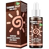 Sunless Tanning Drops To Drink: Oral Dark Self Tanning Drops Gradual Glow for Face & Body, 100% Natural Watermelon Flavor Tanning Supplement for Skin, Hydrating Bronzing Tanner for All Skin (60ml)