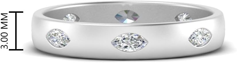 Fascinating Diamonds 3/8 Carat Lab Grown Diamond Simple Bezel Spaced Eternity Wedding Band For Women 14K Gold Premium Collection (VS1-VS2 Clarity, E-F-G Color, 0.40 Ctw)