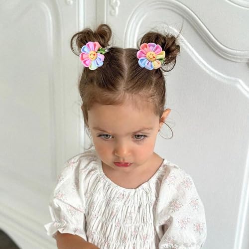 6 piezas de pinzas para el cabello con moños coloridos para niñas miniatura 4
