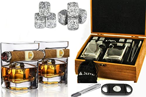 Whiskey Glass With Cigar Holder Set