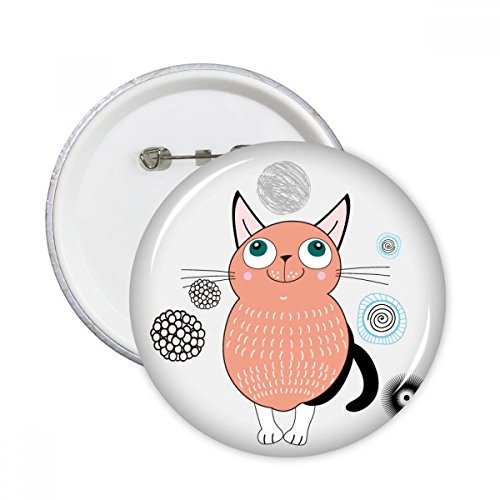 Badge bouton rond chat rose vêtement pin's cartoon mignon x5 XL