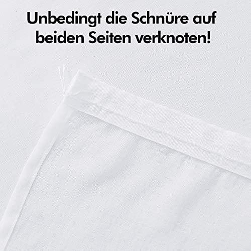 Deconovo Voile Gardinen Kräuselband Vorhang Wohnzimmer Stores Gardinen Leinenoptik Transparent 242x132 cm(HöhexBreite), Weiß, 2er Set – Ansicht 5