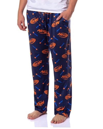 INTIMO Nerf Men's Pajamas Nerf Logo and Darts Print Sleep Pants PJ Bottoms for Adults
