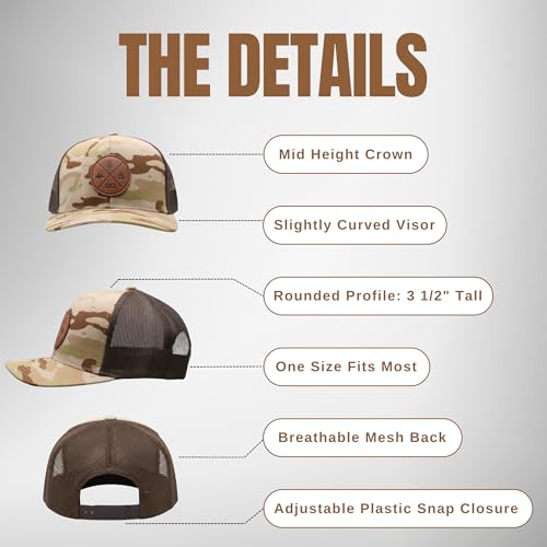 Image of LINDO Trucker Hat [ GO Outdoors Design ] for Men and Women: Mid Profile Cap with Breathable Mesh Back and Adjustable Snap