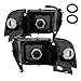 AmeriLite for Dodge 1994-2001 Ram 1500 | 94-2002 Ram 2500 3500 Black OE Halogen Replacement Headlights Assembly w/Corner Lights Set - Passenger and Driver Side