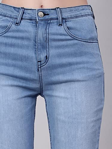 Image of KOTTY Flare Bottom Jeans for Women - Stylish Slim Fit with Bell Shape Leg